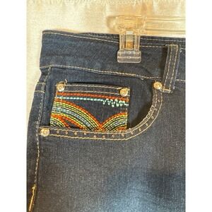 Vintage Harlem Women's Stretch Denim Capri Rhinestone Detail‎ Size 22 NEW